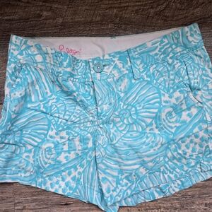 Lilly Pulitzer Turquoise Seashell Print Shorts
